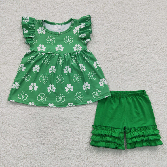 Four-leaf clover green girls clothing