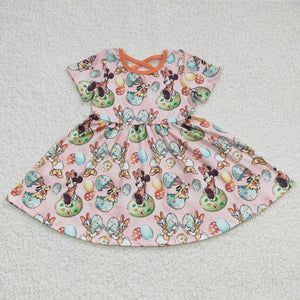 Easter egg cartoon mouse girls dress