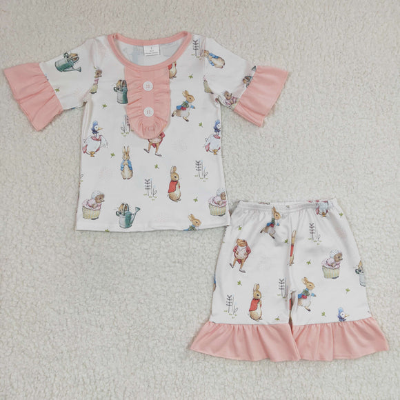 Easter Bunny girls pink pajamas outfits