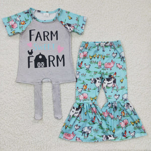 summer girl  clothing farm short sleeve  trouser outfits