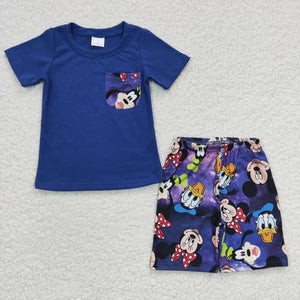 summer purple cartoon mouse boy clothing