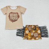 summer new style mama tried tassel girls outfits