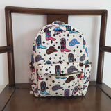 pre order High quality western hat and shoots print backpack