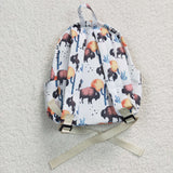 High quality western cow white print backpack