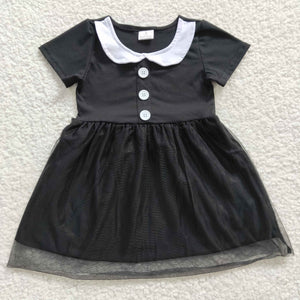 new style summer black tulle girls dress