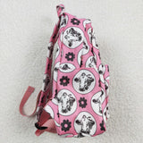 High quality cow flower print backpack