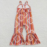 Diamond shape orange girls jumpsuit