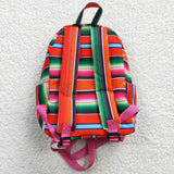 High quality western Color stripe print backpack