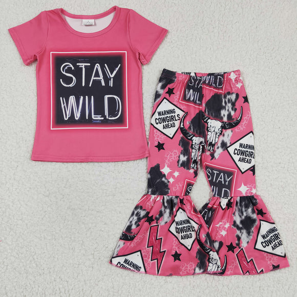 western stay wild pink girls clothing