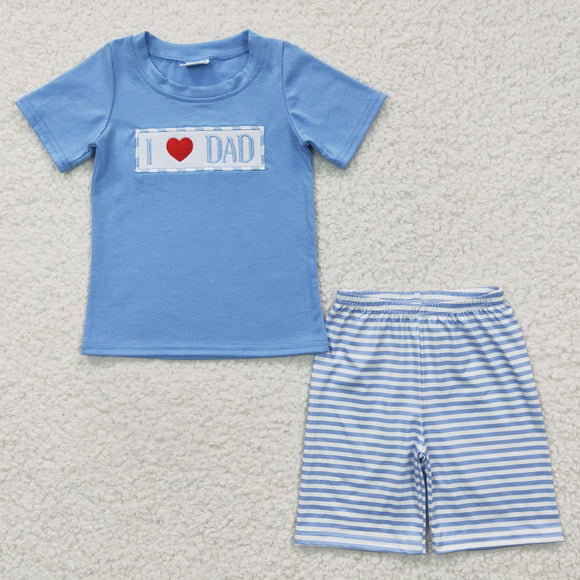 summer embroidered i love dad blue boy clothing