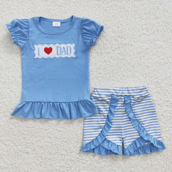 summer embroidered i love dad blue girls clothing