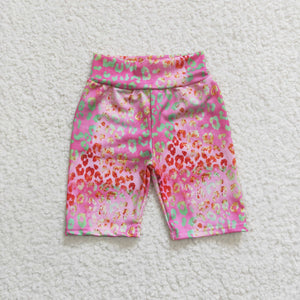 Summer girl cycling shorts--pink leopard