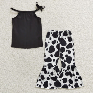 suede fabric black cow girls clothing