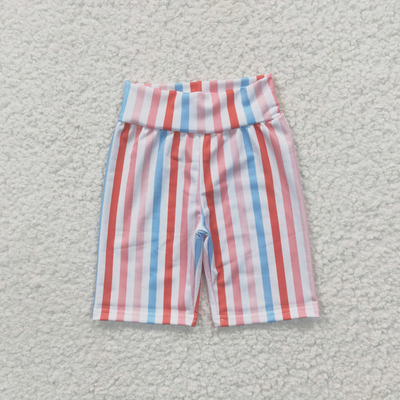 Summer girl cycling shorts--colorful stripe