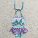 cartoon blue and purple dot princess swimsuit