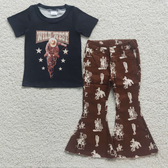wild west black girls  top +cowboy jeans outfits