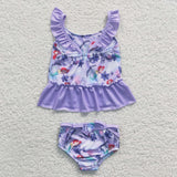 summer purple cartoon swimsuit