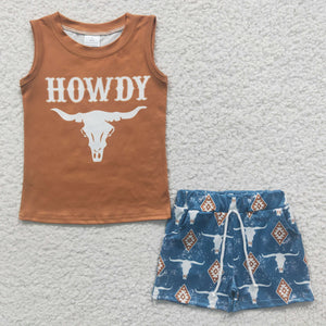 howdy brown boy sleeveless outfits