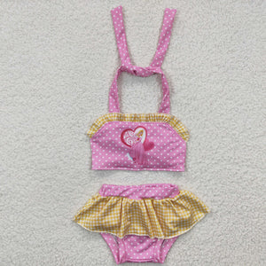 cartoon pink princess swimsuit
