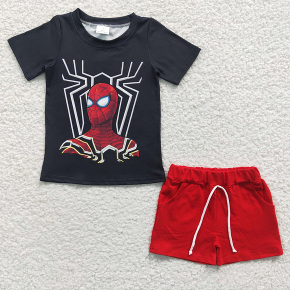 summer Spider black and red boy outfits