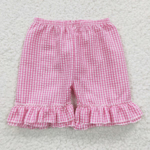 seersucker pink shorts