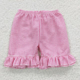 seersucker pink shorts