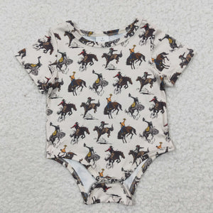 short sleeve cowboy baby romper