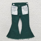 new style green denim bell bottoms