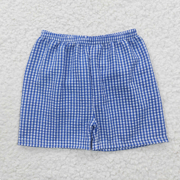 seersucker blue boy shorts