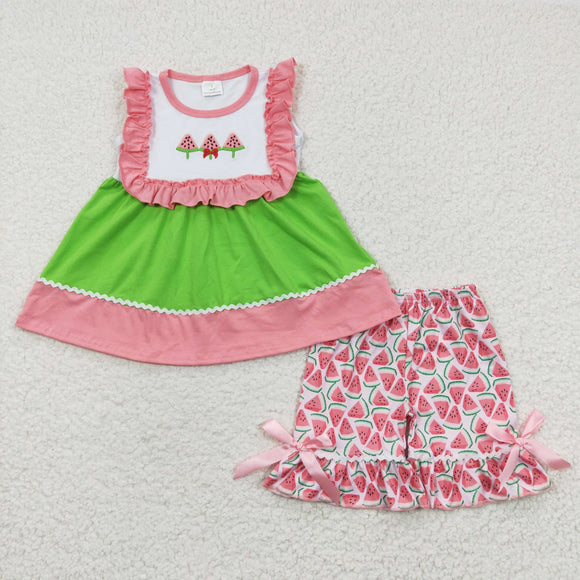 embroidered watermelon girls outfits