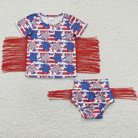 4th of July red tassel  bummies outfits