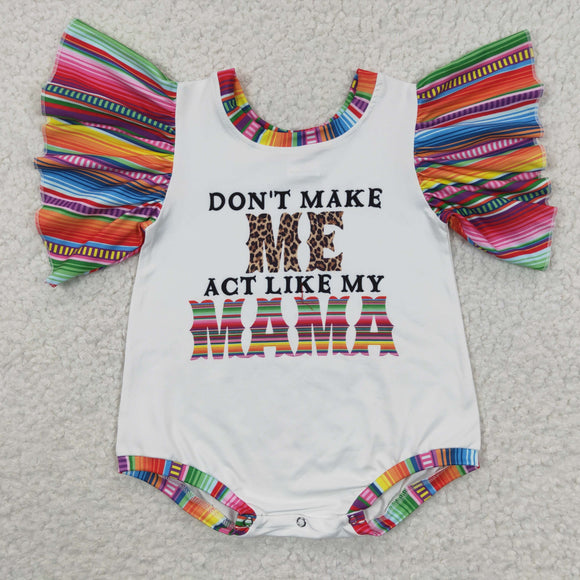 don't make me act like my mama short sleeve romper