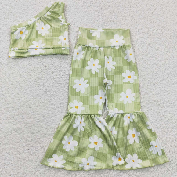 ribbed green flower girl outfits