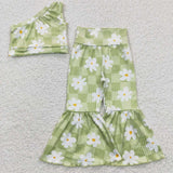 ribbed green flower girl outfits