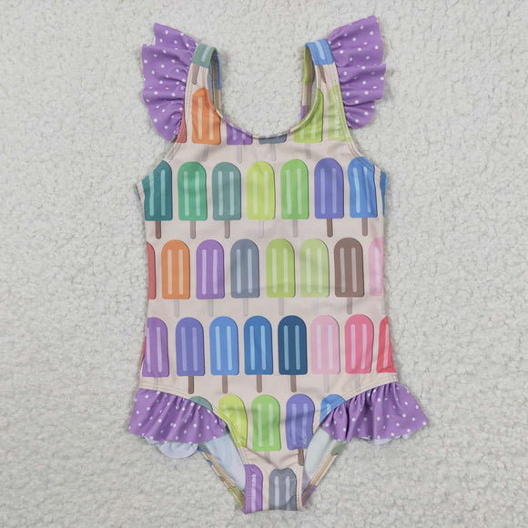 Colored Popsicle girls swimsuit