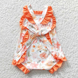 embroidered mama's girl orange floral girls bubble