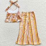 new style floral and stripe girls clothing