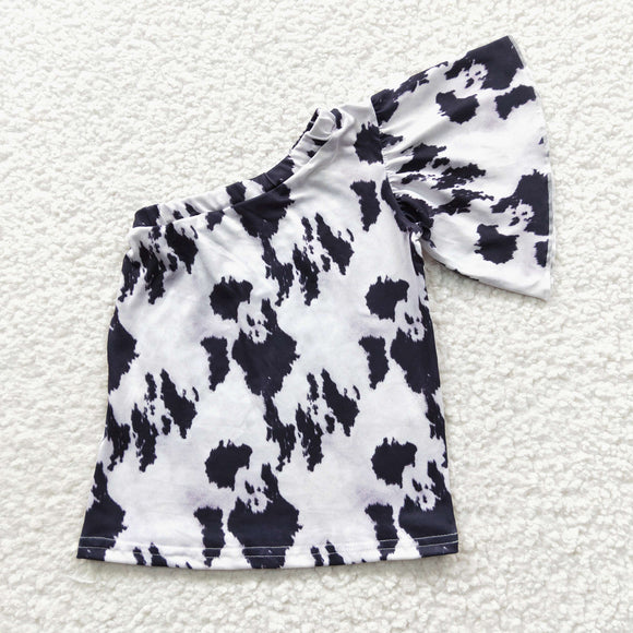 black and white leopard  girls top