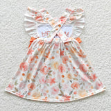 summer embroidered mama's girl orange floral dress