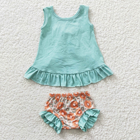 floral bow Mint green bummies outfits