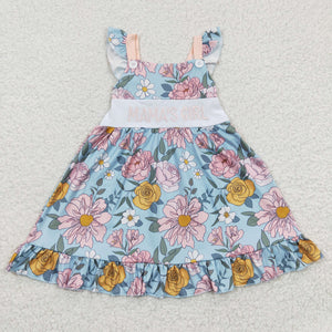 summer embroidered mama's girl floral girls dress