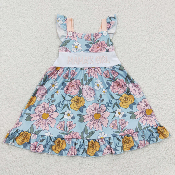 summer embroidered mama's girl floral girls dress
