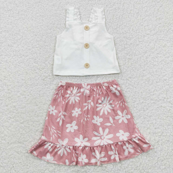 new style pink floral girls clothing