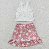 new style pink floral girls clothing