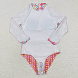 summer rainbow pink girls swimsuit