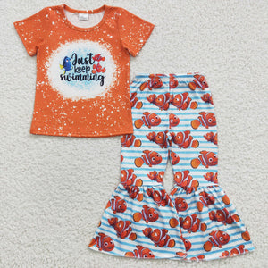 just keep swimming orange girl clothing