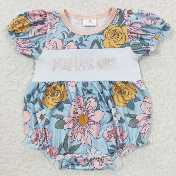 mama's girl floral baby romper