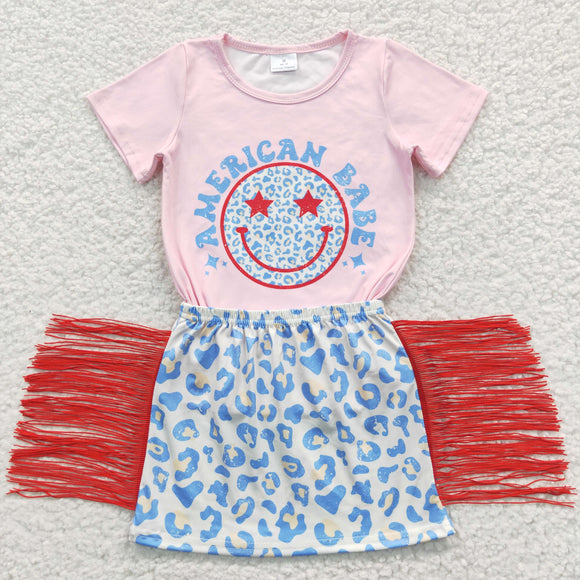 American babe red tassel girls outfit