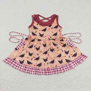 summer Chicken pink girls dress