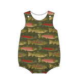 Sleeveless fish baby boys summer  romper